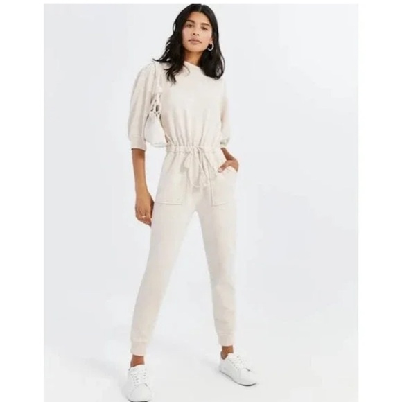 Something Navy S cream Lounge Jumpsuit - Picture 2 of 8